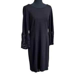 Nanette Lepore Black Lace Sleeve Dress - Size 12